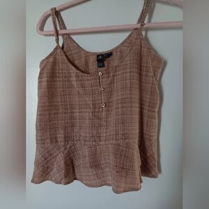 Volcom Beige/Brown small plad XS Tank